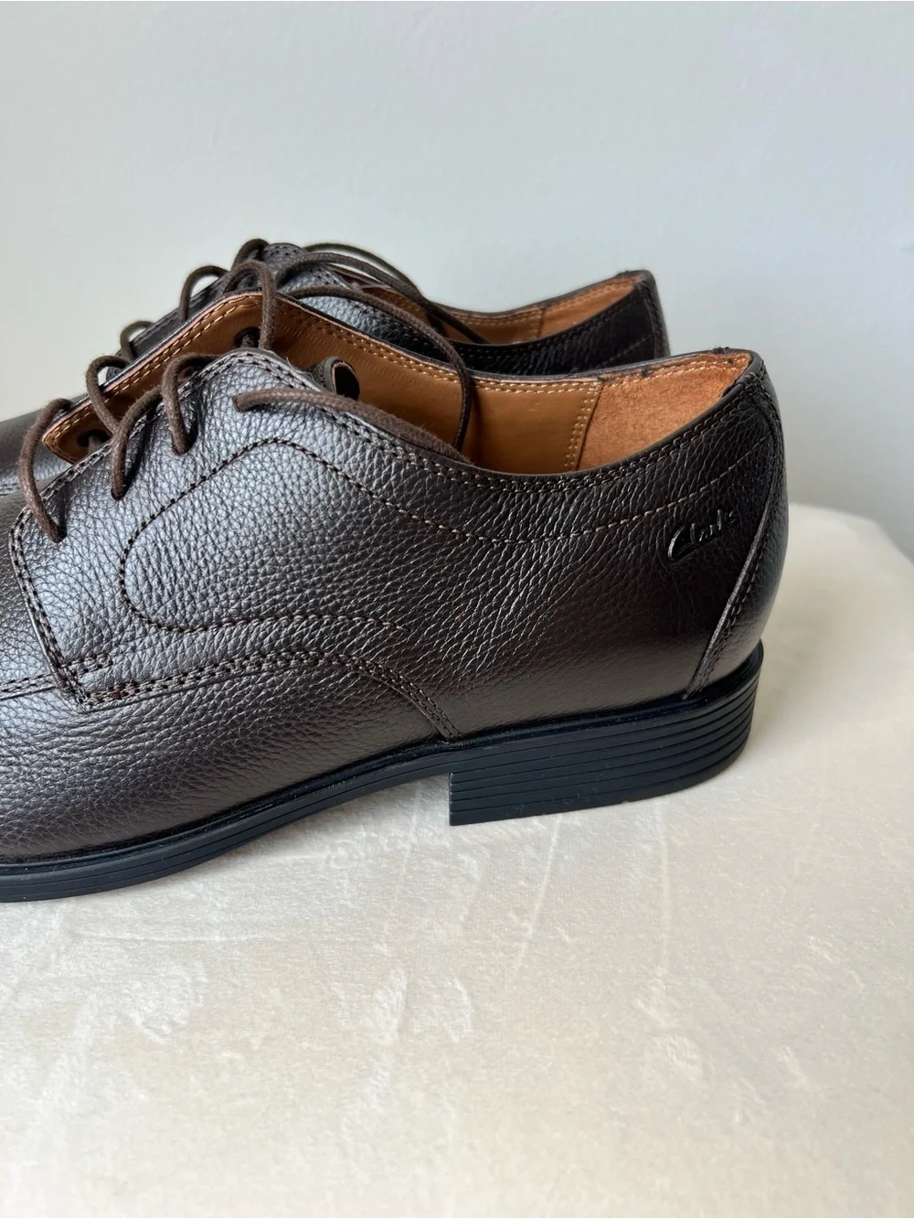 CLARKS Whiddon Apron Leather Datk Brown Oxford Size 13